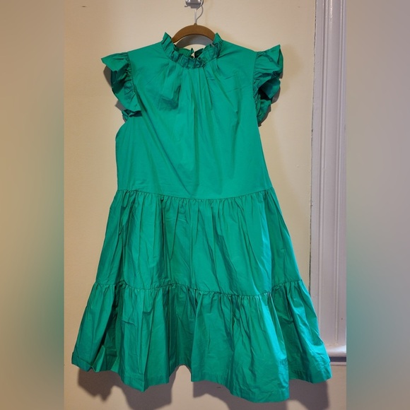 Tahari Womens Aqua Ruffle Sleeve Dress - Picture 2 of 8